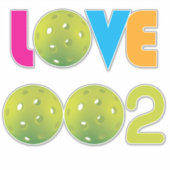 Pickleball 002 vert / amour 2 en 1 autocollant (Devant)