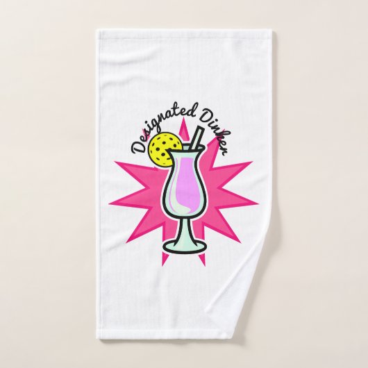 Pickleball aangewezen Dinker Roze Cocktail Handdoek (Handdoek)