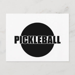Pickleball aankondigingskaart ontwerp zwart en wit