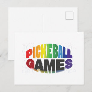 Pickleball aankondigingskaart ontwerp zwart en wit