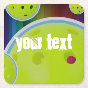 Pickleball Aanpassen aanpasbaar pakbon Vierkante Kartonnen Onderzetter