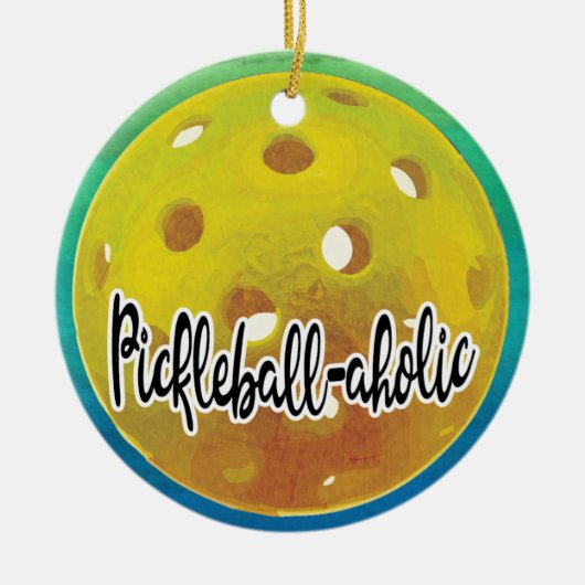 Pickleball-Aholic Game Player Keramisch Ornament (Voorkant)