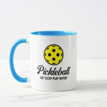 Pickleball amant tasse de café avec une citation d