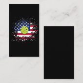 Pickleball American Flag US Racket Paddle Ball Visitekaartje (Voorkant / Achterkant)