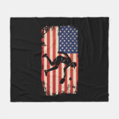 Pickleball Amerikaanse vlag  Fleece Deken (Voorkant (Horizontaal))