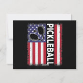 Pickleball Amerikaanse Vlag Grappige Pickleball Lo Feestdagenkaart (Achterkant)