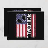 Pickleball Amerikaanse Vlag Grappige Pickleball Lo Feestdagenkaart (Voorkant / Achterkant)
