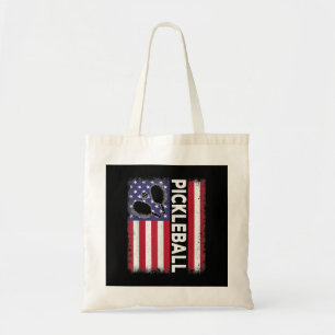 Pickleball Amerikaanse Vlag Grappige Pickleball Lo Tote Bag