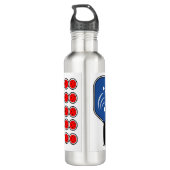 Pickleball Amerikaanse vlag rood wit en blauw Waterfles (Achterkant)