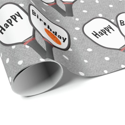 Pickleball and Paddle for Birthday Cadeaupapier (Rol Hoek)