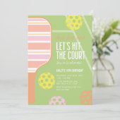 Pickleball Anniversaire Fête Invitation ・ Dink Din (Debout devant)