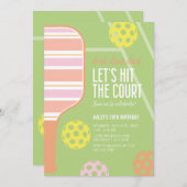 Pickleball Anniversaire Fête Invitation ・ Dink Din (Devant / Derrière)