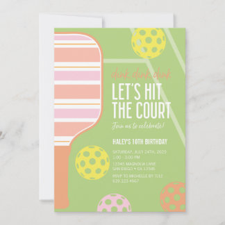Pickleball Anniversaire Fête Invitation ・ Dink Din