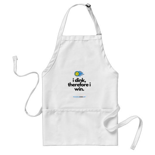 Pickleball Apron: Ik denk, dus ik ben! Standaard Schort (Voorkant)