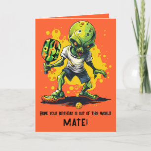 Pickleball avec Alien Bonne carte d'anniversaire