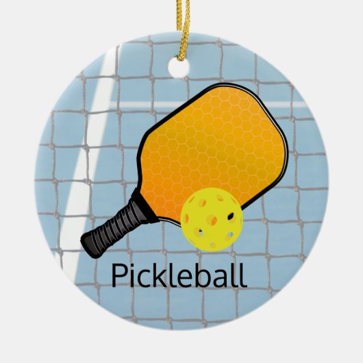 Pickleball Ball Paddle Design Ornement (Devant)
