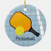 Pickleball Ball Paddle Design Ornement (Dos)