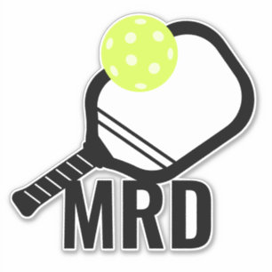 Pickleball Ball + Paddle Monogram Initialen Sticker