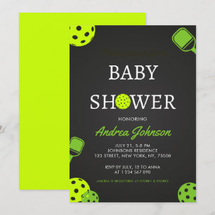 Pickleball Ball Paddle Sports Theme Baby shower Save The Date