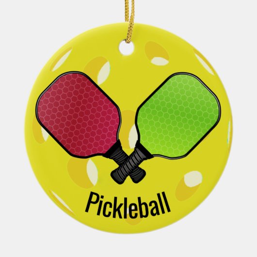 Pickleball Ball Paddles Design Ornement (Devant)