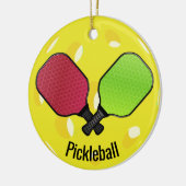 Pickleball Ball Paddles Design Ornement (Gauche)