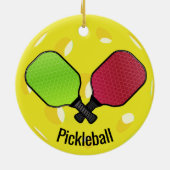 Pickleball Ball Paddles Design Ornement (Dos)