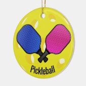 Pickleball Ball Paddles Design Ornement (Gauche)