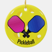 Pickleball Ball Paddles Design Ornement (Dos)