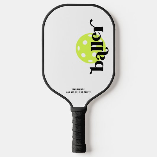 Pickleball Baller - Gepersonaliseerde naam Pickleball Paddle (Voorkant)