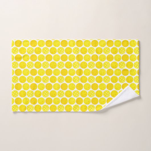 Pickleball Balls, Yellow Pickleball Balls op White Bad Handdoek (Handdoek)