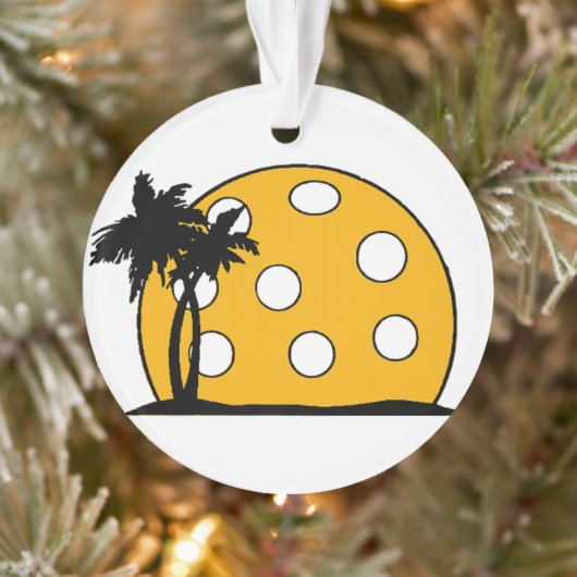 Pickleball Beach Sunset Ornament (Boom)