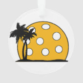 Pickleball Beach Sunset Ornament (achterkant)