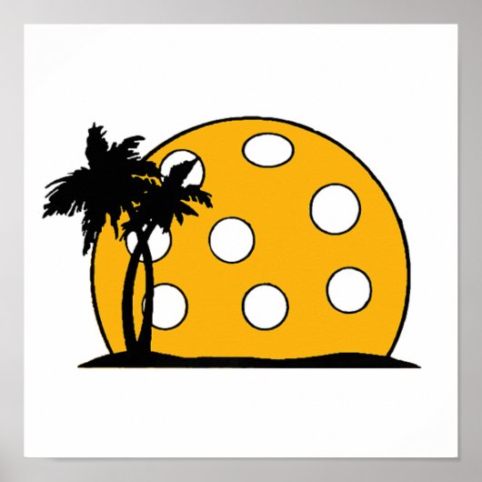 Pickleball Beach Sunset Poster (Voorkant)