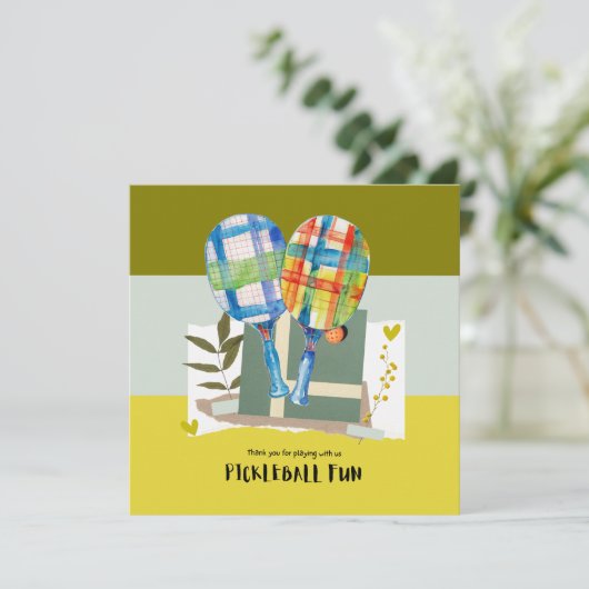 Pickleball Bedankkaart (Staand voorkant)