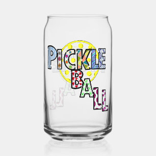 pickleball-belettering blikvorm glas