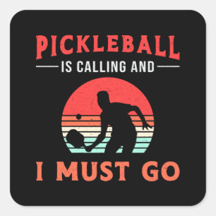 Pickleball belt en ik moet naar Paddle Player. Vierkante Sticker