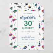 Pickleball Birthday Blue Green Custom Kaart (Voorkant / Achterkant)