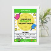 Pickleball Birthday Party Invitation (Debout devant)