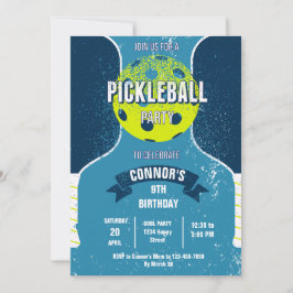 Pickleball Birthday Party Invitation Kaart