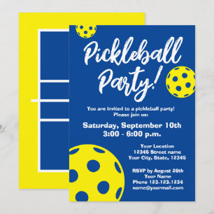 Pickleball Birthday party sjabloon Kaart