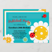 Pickleball Birthday-uitnodiging + RSVP-uitnodiging Kaart (Voorkant / Achterkant)