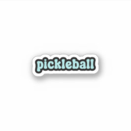 pickleball blauw retro tekst sticker