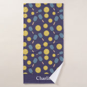 Pickleball Bleu Personnalisé (Serviette de bain)