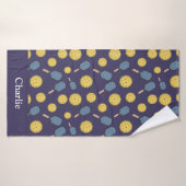 Pickleball Bleu Personnalisé (Serviette de bain)