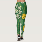 Pickleball bloembollen Leggings met gestileerde ba (Achterkant)
