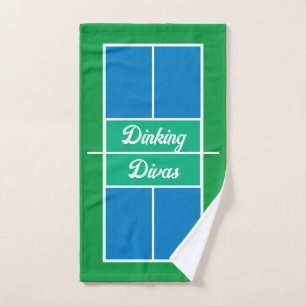 Pickleball Blue Green Court Team Name Sweat Handdoek