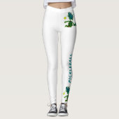 Pickleball Blue Green sur Leggings blancs (Devant)