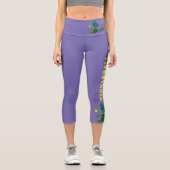 Pickleball Blue Green Whimsy Capri Leggings (Recto)
