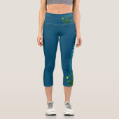 Pickleball Blue Green Whimsy Capri Leggings (Recto)