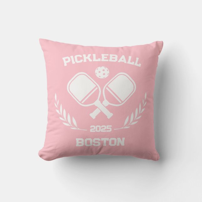 Pickleball Boston 2025 Custom Pink Kussen (Voorkant)
